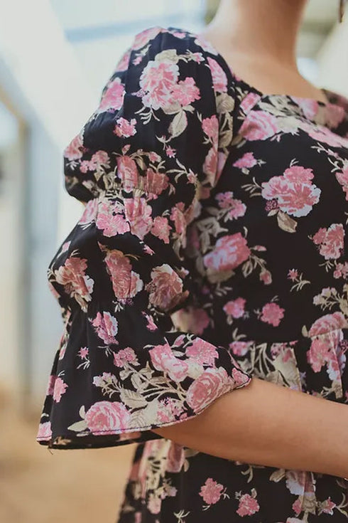 Sylvan Black Floral Dress